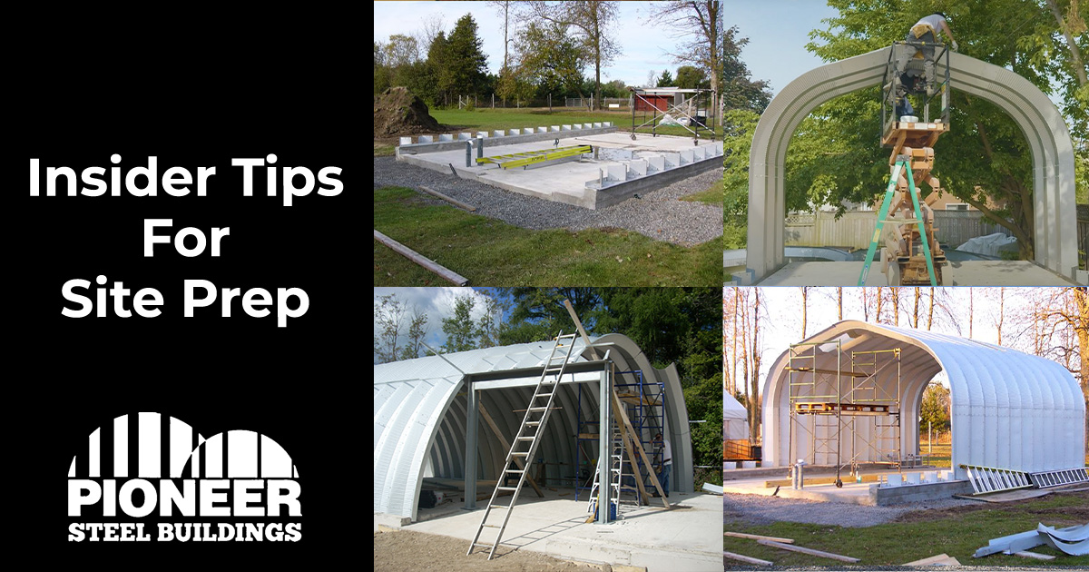 Steel building installation stages